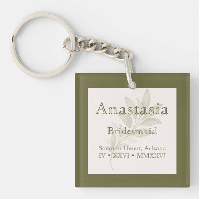 Personalized Bridesmaid  Schlüsselanhänger (Vorderseite)