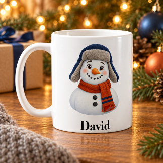 Personalized Brother Christmas Mug Cute Snowman Kaffeetasse