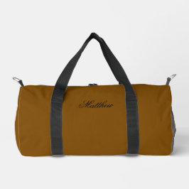 Personalized Brown Duffle Bag With Custom Name