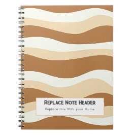 Personalized Brown Wave Patterned  Notizblock