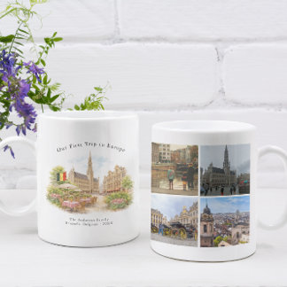 Personalized Brussels Belgium Travel Photo Mug Kaffeetasse