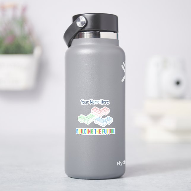 Personalized Building Bricks Aufkleber (HydroFlask)