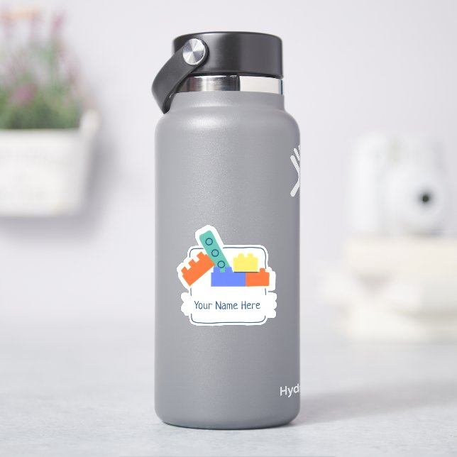 Personalized Building Bricks Aufkleber (HydroFlask)