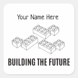 Personalized Building Bricks Quadratischer Aufkleber