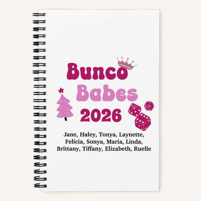 Personalized Bunco Babe  Notizbuch (Vorderseite)