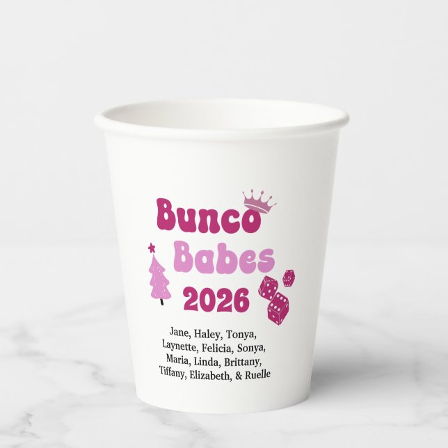 Personalized Bunco Babe  Pappbecher (Vorderseite)