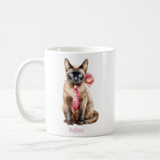 Personalized Burmese Cat Valentine's Day Kaffeetasse