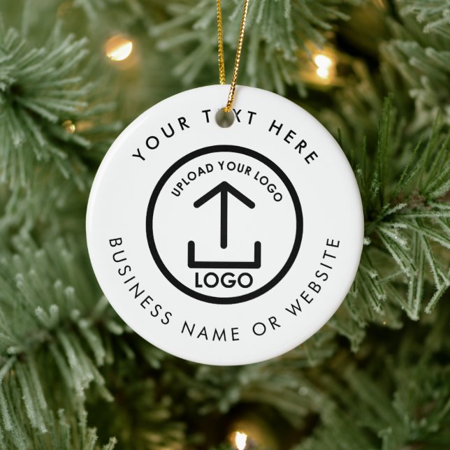 Personalized Business Custom Logo Text Christmas Keramik Ornament (Baum)