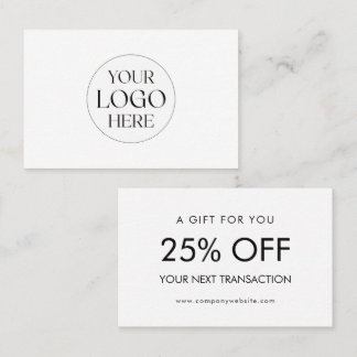 Personalized Business Logo Simple Discount Card Visitenkarte