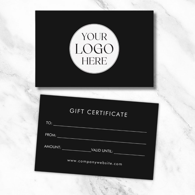 Personalized Business Logo Simple Gift Certificate Visitenkarte (Front and Back)