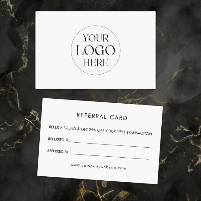 Personalized Business Logo Simple Referral Card Visitenkarte (Front and Back)