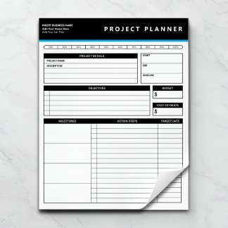 Personalized Business Project Planner Notepad Notizblock