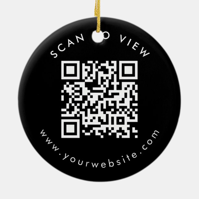 Personalized Business QR Code Website Christmas Keramik Ornament (Hinten)