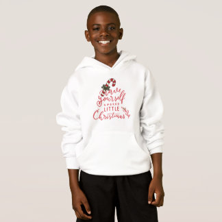 Personalized Candy Cane Script Boys Christmas  Hoodie