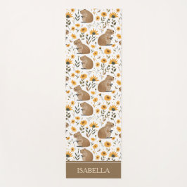 Personalized Capybara Floral Yogamatte