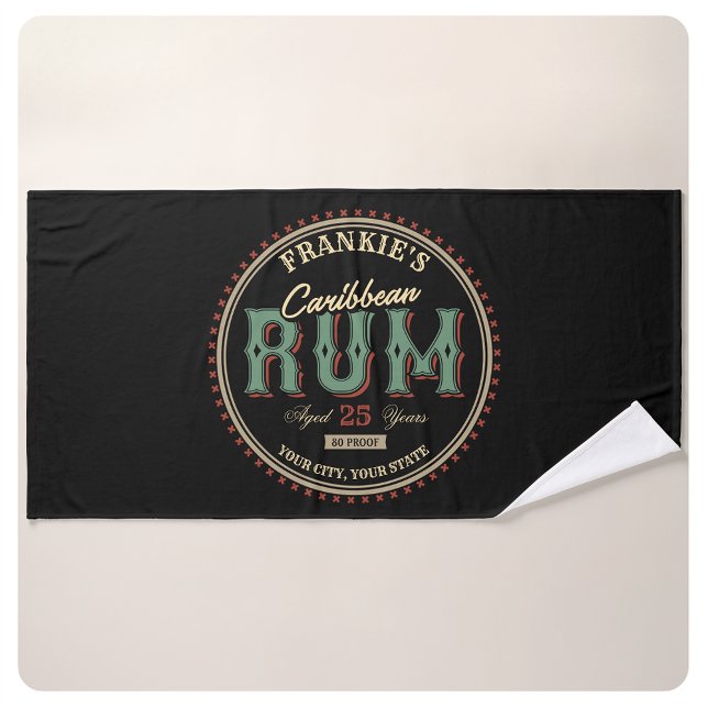 Personalized Caribbean Rum Liquor Bottle Label Bar (Créateur téléchargé)