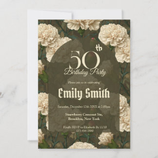 Personalized Carnation Luxury 90Th Birthday Einladung