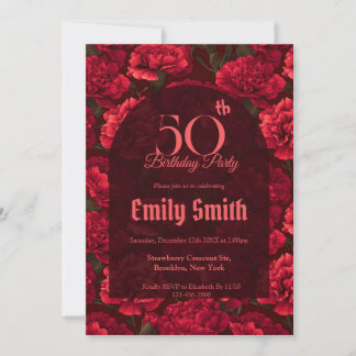 Personalized Carnation Themed Custom Birthday Einladung