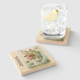 Personalized cartoon artwork weired fish Fun art Steinuntersetzer