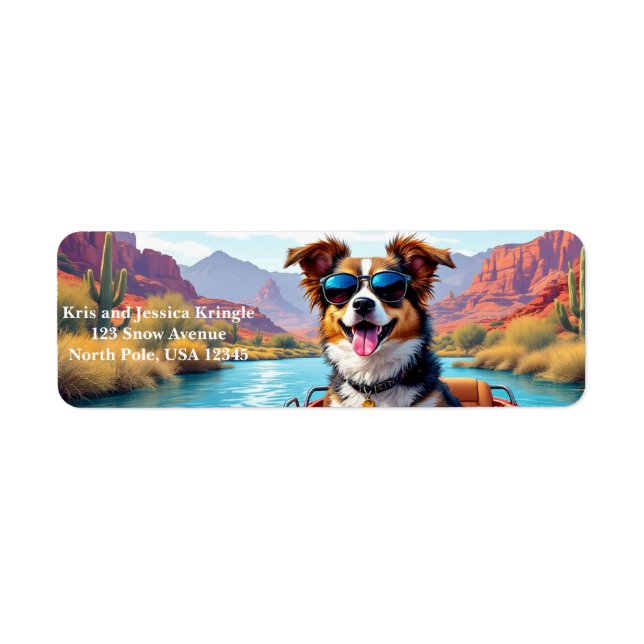 Personalized Cartoon Dog Return Address Label (Vorne)