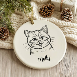 Personalized Cat Christmas Keramik Ornament