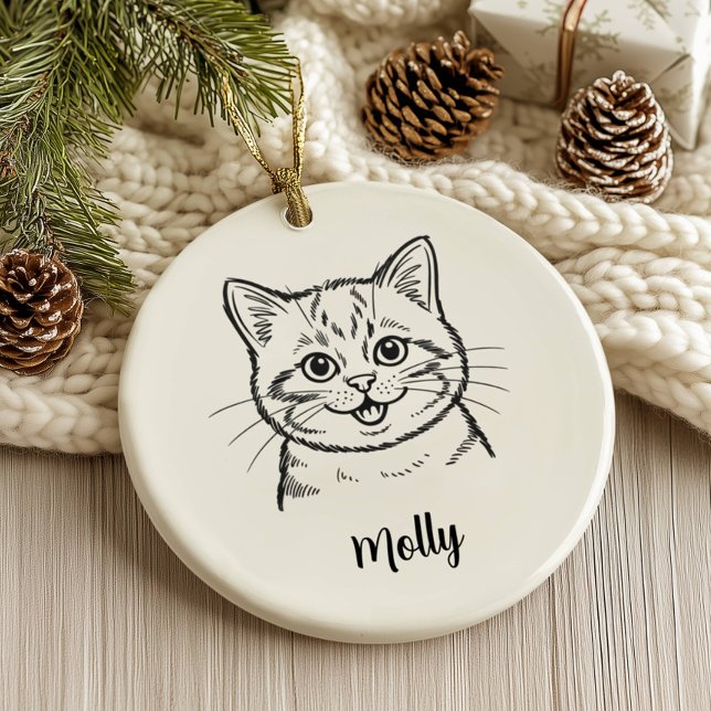 Personalized Cat Christmas Keramik Ornament (Von Creator hochgeladen)