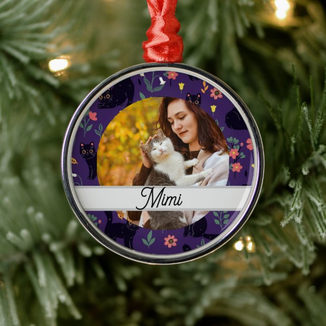 Personalized Cat Ornament | Custom Name Aus Metall (Baum)