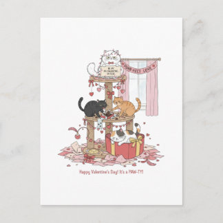 Personalized Cat's Meow Valentine's Day Postcard Postkarte