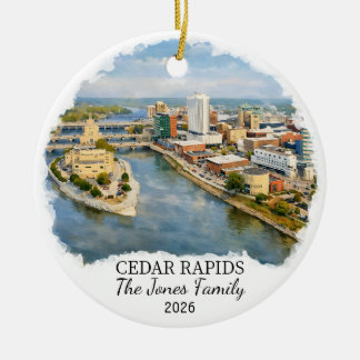 Personalized Cedar Rapids Ornament, Custom Iowa Keramik Ornament