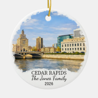 Personalized Cedar Rapids Ornament, Custom Iowa Keramik Ornament