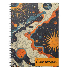 Personalized Celestial Notebook – Custom Name Notizblock