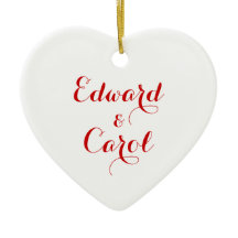 Personalized Ceramic Heart Ornament Custom Name