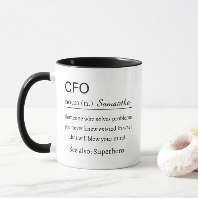Personalized CFO Definition Tasse (Mit Donut)