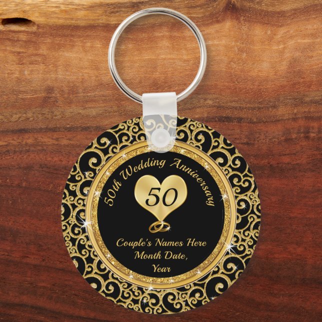 Personalized, Cheap 50th Anniversary Favors,  Schlüsselanhänger (Vorderseite)