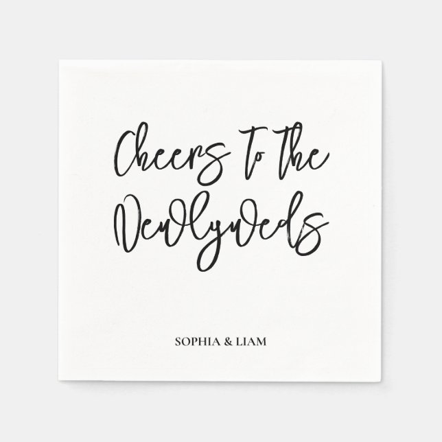 Personalized Cheers Wedding Rustic Hand lettering Serviette (Vorderseite)