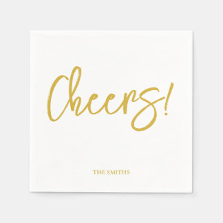 Personalized Cheers Wedding Rustic Hand lettering Serviette