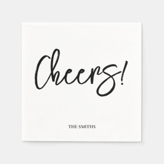 Personalized Cheers Wedding Rustic Hand lettering Serviette