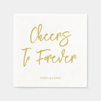 Personalized Cheers Wedding Rustic Hand lettering Serviette