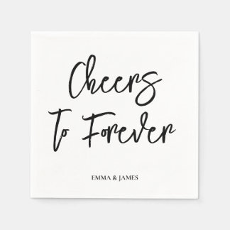 Personalized Cheers Wedding Rustic Hand lettering Serviette