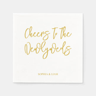 Personalized Cheers Wedding Rustic Hand lettering Serviette