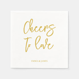 Personalized Cheers Wedding Rustic Hand lettering Serviette