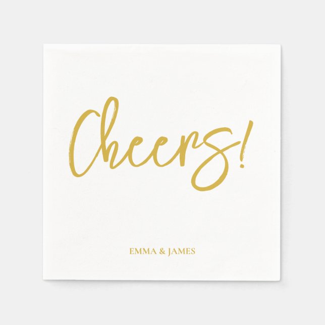 Personalized Cheers Wedding Rustic Hand lettering  Serviette (Vorderseite)