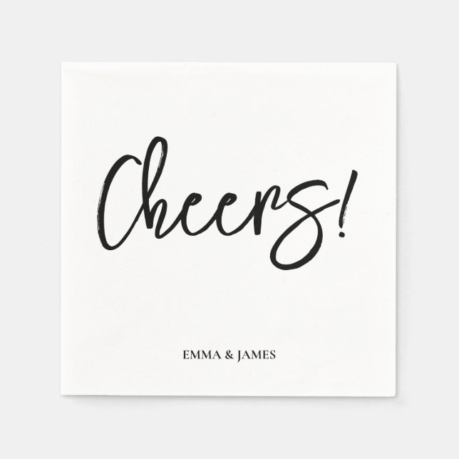 Personalized Cheers Wedding Rustic Hand lettering  Serviette (Vorderseite)