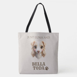 Personalized Chibi Dog & Owner Name Tote Tasche