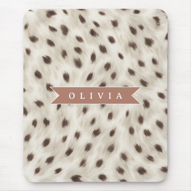 Personalized Chic Neutral Leopard Animal Print Mousepad (Vorne)