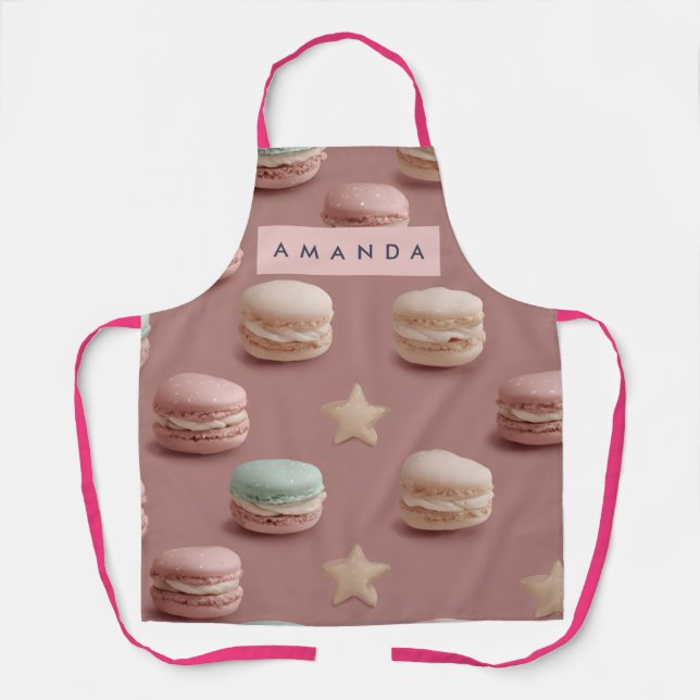 Personalized Chic Pastel Macaron Pattern Apron Schürze (Vorderseite)