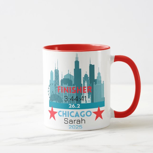 Personalized Chicago Marathon 2025 Gift For Runner Tasse (Rechts)