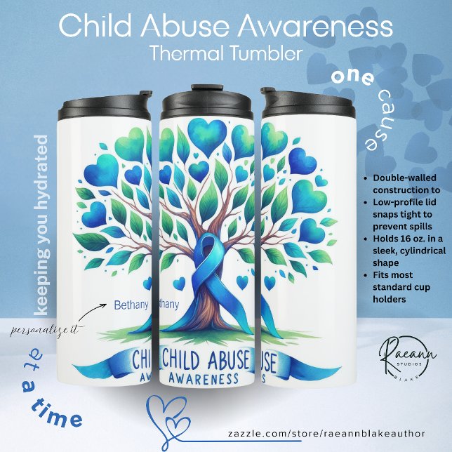 Personalized Child Abuse Awareness Thermal Tumbler Thermosbecher (Von Creator hochgeladen)