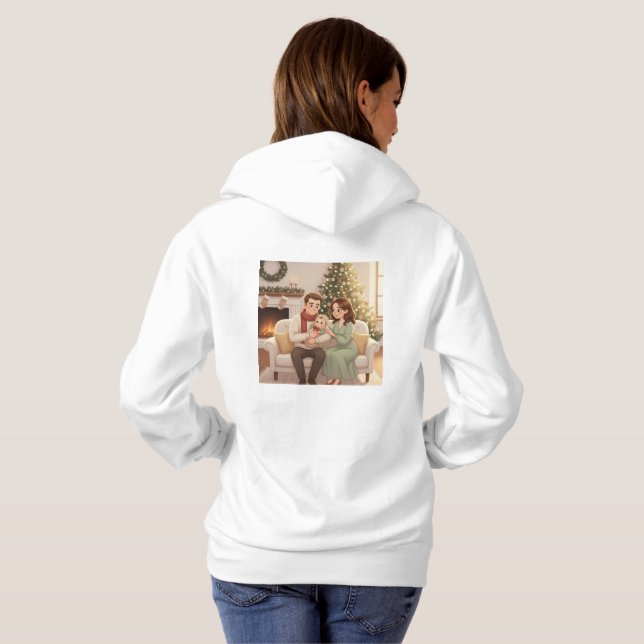Personalized Child’s First Christmas Hoodie (Schwarz voll)