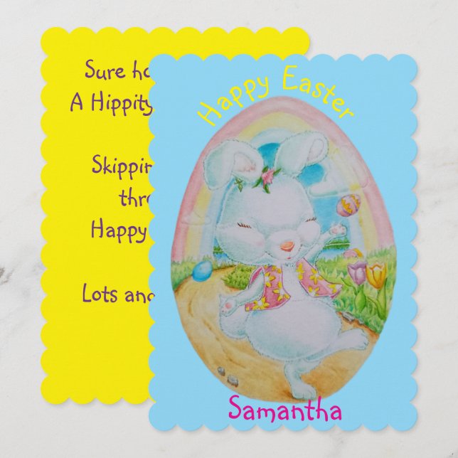 PERSONALIZED CHILDREN'S EASTER GREETING CARD  (Vorne/Hinten)